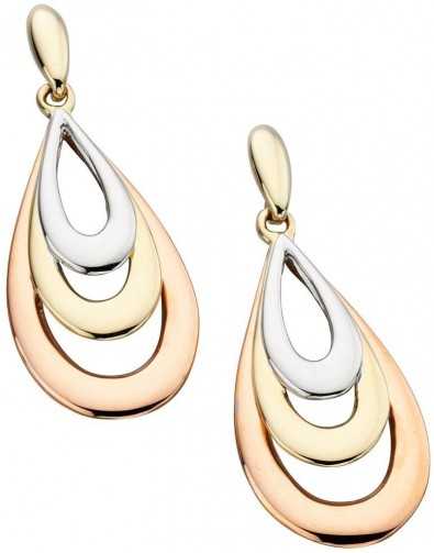 Earring Original white Gold and pink Gold, Gold 375/1000