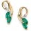 Earring emerald and diamond Gold 375/1000