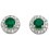 Earring emerald and diamond white Gold 375/1000