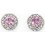 Earring diamond and pink sapphire white gold 375/1000