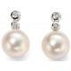 Earring pearl and diamond white Gold 375/1000