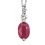 Necklace ruby and diamond white Gold 375/1000