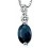 Necklace sapphire and diamond white Gold 375/1000