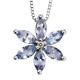 Flower necklace tanzanite and diamond Gold 375/1000