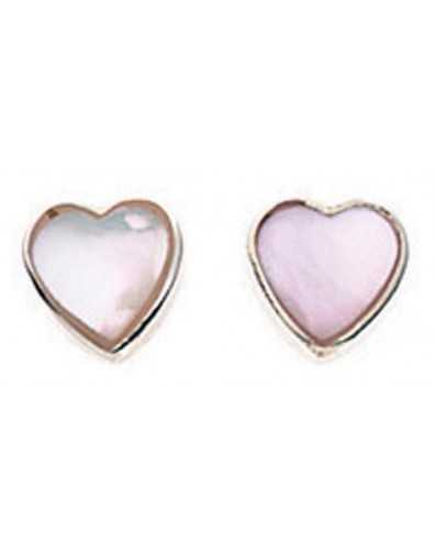 Earring heart light pink in 925/1000 silver