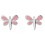 Earring Dragonfly pink in 925/1000 silver