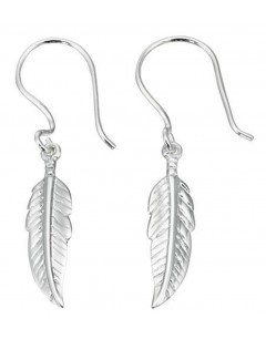 Earring feather in 925/1000 silver 