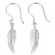 Earring feather in 925/1000 silver 