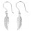 Earring feather in 925/1000 silver 