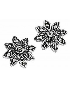 earring flowers marcassite in 925/1000 silver