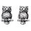 Earring owl in 925/1000 silver