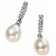 Earring pearl and zirconia in 925/1000 silver