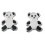 Earring teddy bear panda in 925/1000 silver