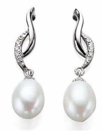 Earring pearl in 925/1000 silver