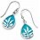 Earring, turquoise color in 925/1000 silver