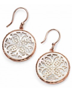 Earring motifs mother-of-pearl rose gold plated in 925/1000 silver