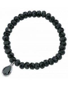 Bracelet stretch-onyx and zirconia in 925/1000 silver