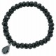 Bracelet stretch-onyx and zirconia in 925/1000 silver