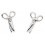 Earring pair of scissors, 925/1000 silver