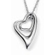 Necklace with double hearts in 925/1000 silver