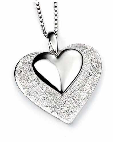 Necklace with double hearts in 925/1000 silver