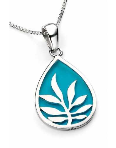 Necklace imitation turquoise in 925/1000 silver