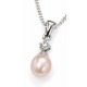 Necklace with pearl and zirconia in 925/1000 silver