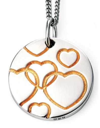 My-jewelry - D4206 - Necklace hearts Gold plated on 925/1000 Silver