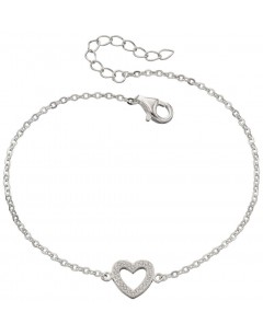 My-jewelry - D4684us - Sterling silver hearts stretch and zirconia Bracelet