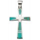 My-jewelry - D4274t - Collar chic turquoise cross in 925/1000 silver